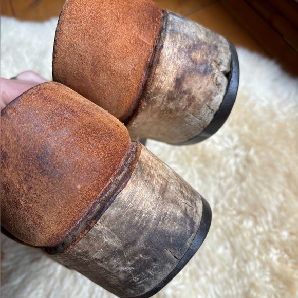 Antique Handmade Leather Clogs - Picture 11 of 15
